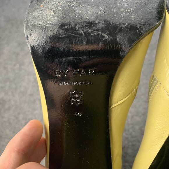BY FAR Leather Boots High Heel Side Zip Mid Calf Made Portugal Size 40 EU / 9 US - Picture 12 of 14
